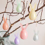Six Pastel Glass Bunny Egg Decorations, thumbnail 1 of 4