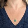 The Circle Emerald May Birthstone Necklace, Gold, thumbnail 5 of 7