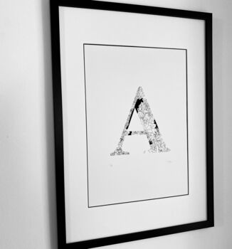 'Letter A' Linear Illustration Print, 5 of 6