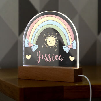 Personalised Rainbow Sunshine Night Light For Children, 7 of 7