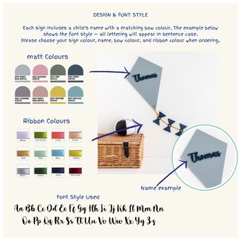 Children's Bedroom Nursery Name Kite 3D Wall Sign, 2 of 4