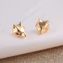 Fox Stud Earrings, Sterling Silver Or Gold Plated, thumbnail 4 of 6
