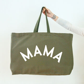 Mama Oversized Tote Bag Olive Green, 3 of 7
