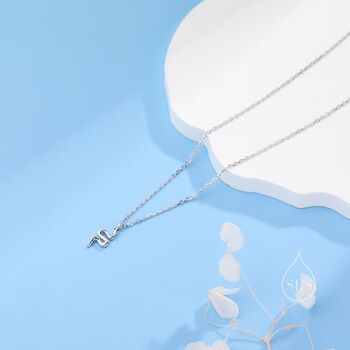 Snake Pendant Necklace In Sterling Silver, 2 of 10