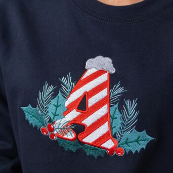 Embroidered Personalised Initial Christmas Sweatshirt, 3 of 3