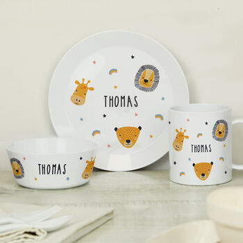 Personalised Animals Plastic Breakfast Set For Kids, 2 of 4