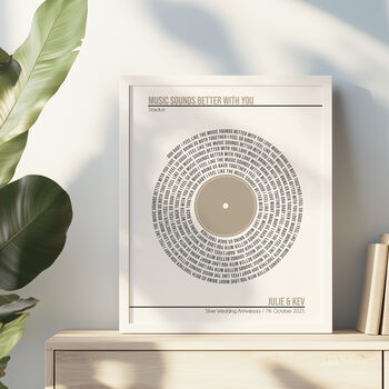Personalised Song Lyrics Print | Wedding Anniversary Gift For Couples, 4 of 6
