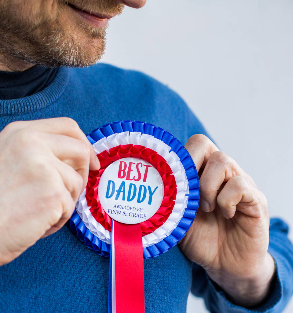 Best Daddy Personalised Fathers Day Rosette, 1 of 8
