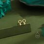 Sterling Silver Female Symbol Stud Earrings, thumbnail 2 of 12