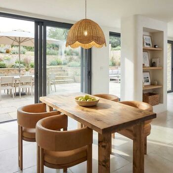 Trevon Solid Wood Dining Table With Wooden Square Legs, 8 of 10