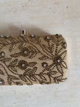 Gold Silk Handcrafted Clutch Bag, 6 of 9