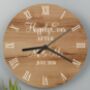 Personalised Happily Ever After Wood Effect Clock, thumbnail 2 of 3