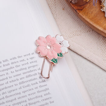 Black And Pink Floral Metal Paperclips, Two Pack, Bookmark Or Office Stationery, 3 of 5