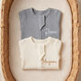 Personalised Baby Zip Sleepsuit, thumbnail 3 of 9