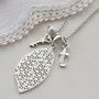 Sterling Silver Geometric Leaf Necklace, thumbnail 5 of 7