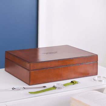 Personalised Mens Leather Storage Box, 8 of 12