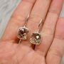 Green Amethyst Square Drop Silver Earrings, thumbnail 2 of 7