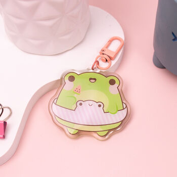 Cute Frog Acrylic Keyring Or Keychain, 3 of 3