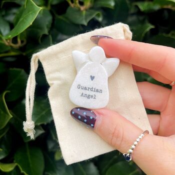 Tiny Marble Guardian Angel And Gift Pouch, 2 of 3