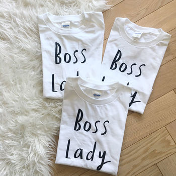 Boss Lady T Shirt In White Or Bright Pink, 5 of 9