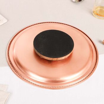 'Thankful' Etched Copper Lazy Susan Bar Tray, 6 of 12