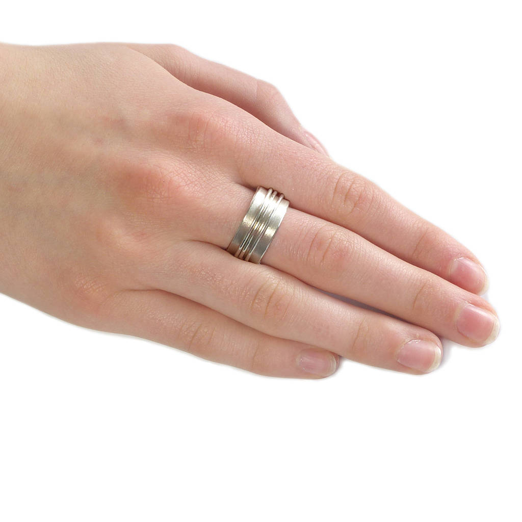 spinning ring in eco sterling silver by lilia nash jewellery