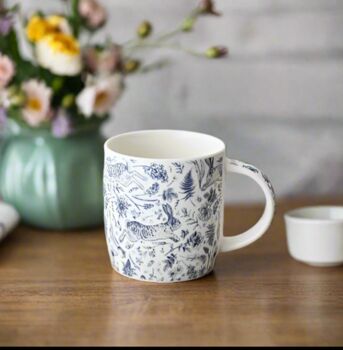 Blue Hare Floral Coffee Mug, 2 of 4