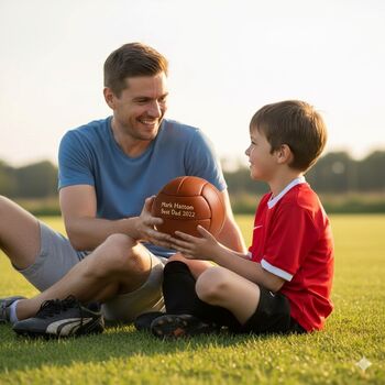 Personalised Vintage Tan Leather Football, 2 of 12