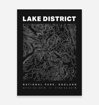 Lake District National Park Contours Art Print, 4 of 6