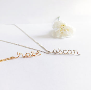 Personalised Cursive Name Pendant Necklace, 3 of 12