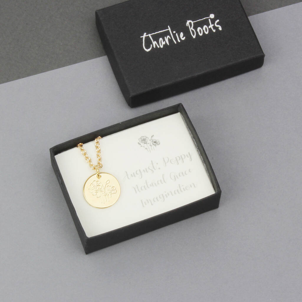 birth flower necklaces by charlie boots | notonthehighstreet.com