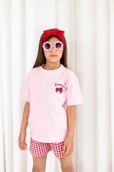 Personalised Embroidered Summer Strawberry T Shirt, 8 of 9
