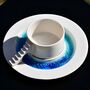 Sculptural Castle Porcelain Cup And Glass Saucer, thumbnail 1 of 6