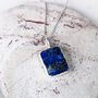 The Rectangle Lapis Lazuli Necklace, Silver, thumbnail 1 of 8