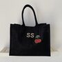Personalised Cherry Large Jute Beach Tote Bag, thumbnail 1 of 4
