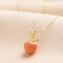 Peach Pendant Necklace In Gold, thumbnail 1 of 2