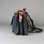 Black Leather Zip Tote Bag With Orange Zips, thumbnail 6 of 9