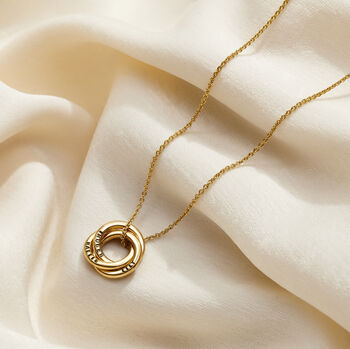 Personalised 9ct Gold Mini Russian Ring Necklace, 9 of 9