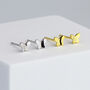 Sterling Silver Tiny Minimalist Butterfly Stud Earrings, thumbnail 1 of 5