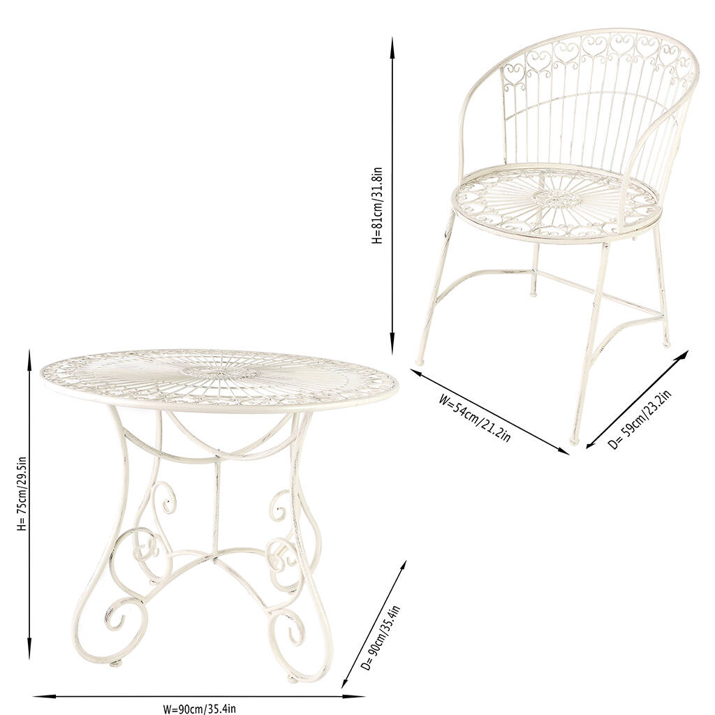 French Style Cream Conservatory Furniture Set By Dibor