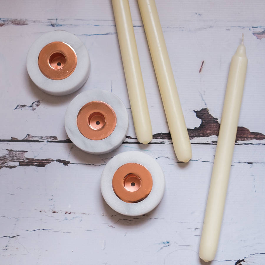 marble copper candle holder by bonnie and bell