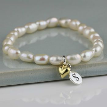 Personalised Freshwater Pearl Heart Bracelet, 7 of 9