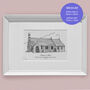 Personalised And Framed Hand Drawn Wedding Venue Print, thumbnail 2 of 4