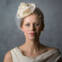 Vintage Style Flower Bridal Hat With Birdcage Veil, thumbnail 1 of 3