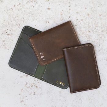 Personalised Slim Leather Card Holder Wallet, 2 of 6