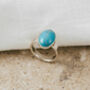 'Lagoon' Hammered Silver Ring With Turquoise Howlite, thumbnail 2 of 4