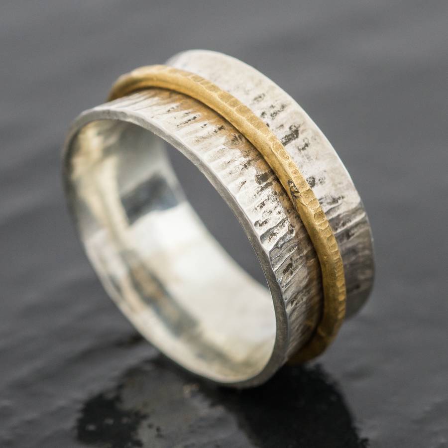 British Eco Silver  And Eco Gold  Spinner Ring  By Jacqueline 