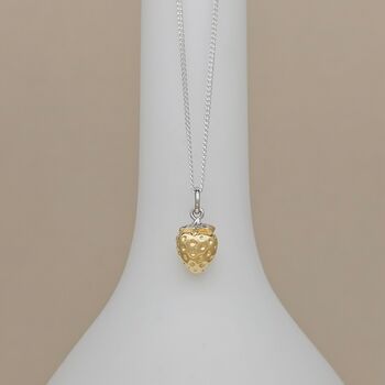 Personalised Gold Plated Strawberry Necklace, 3 of 4
