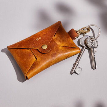 Personalised Leather Coin Purse With Key Strap, 3 of 7