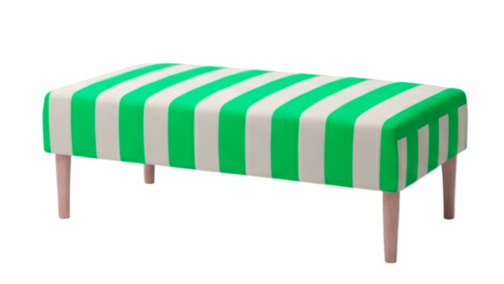 Hand Painted Upholstered Stripe Coffee Table Ottoman, 1 of 12